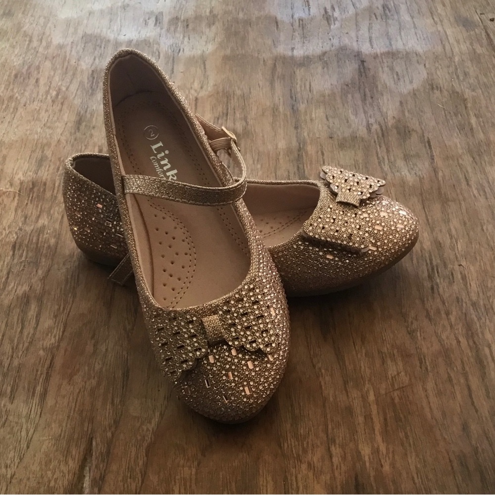 Link Kids Shimmering Gold Dress Shoes